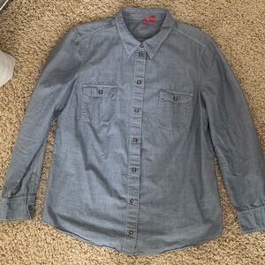 Vintage Esprit Women’s button down denim chambray blue cotton shirt
